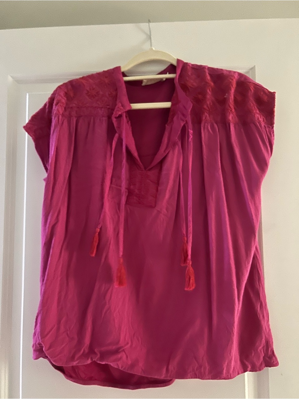 Pink embroidered blouse